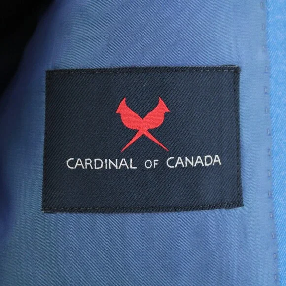 Cardinal of Canada NWT Wool / Silk Sport Coat Size 40S US In Blue Herringbone